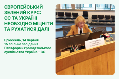 Європейський зелений курс: ЄС та Україні необхідно міцніти та рухатися далі